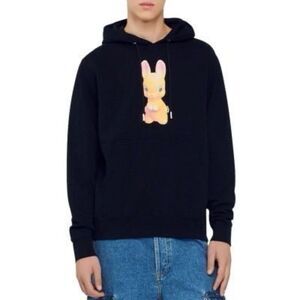 Sandro Rabbit Bunny Print Hoodie NEW NWT